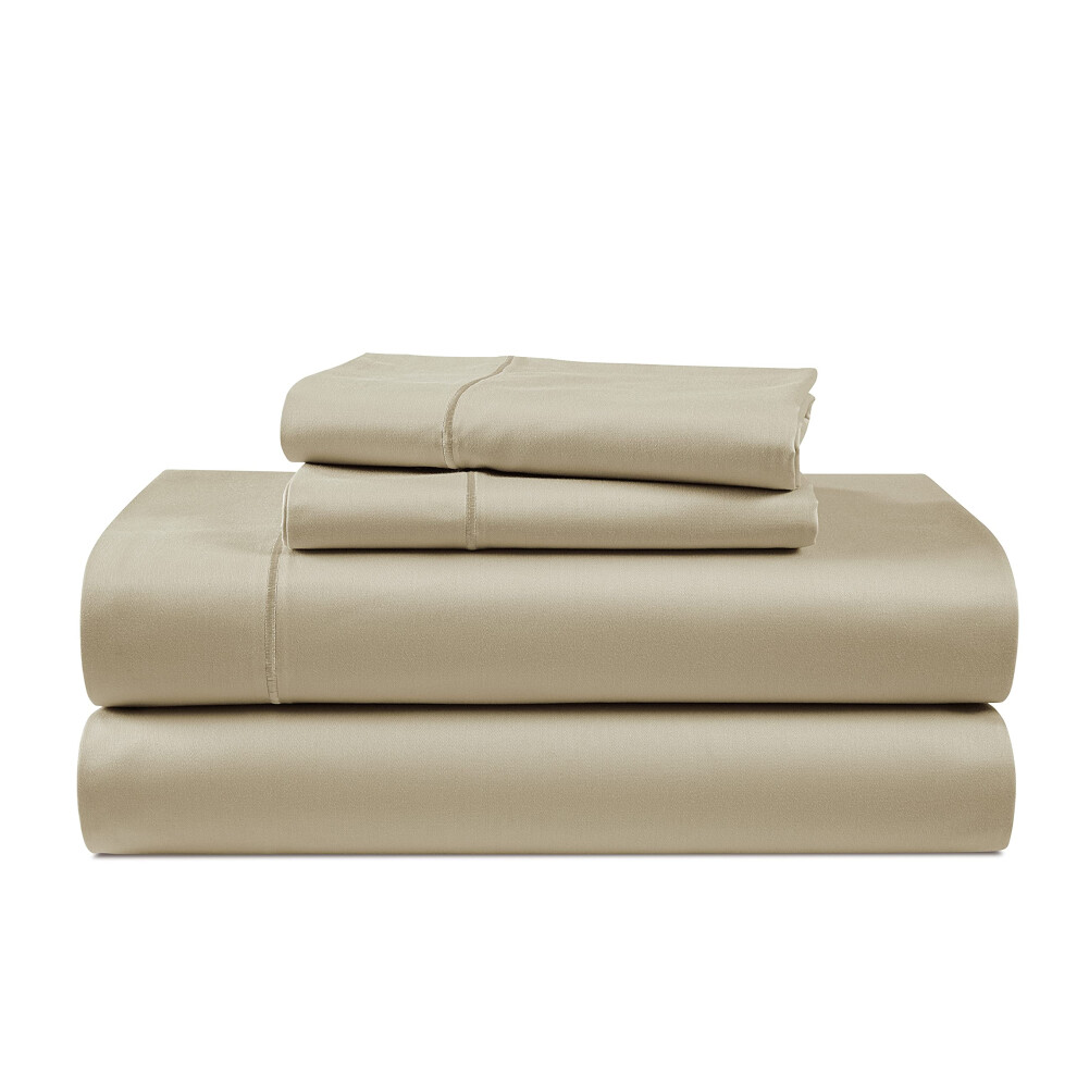 Parure de lit 4 pi   ces LANE LINEN 100 % coton    gyptien 1000 fils/cm   , drap-housse pour lit queen size, tissage satin, drap-housse de luxe pour h