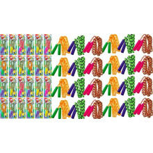 JA-RU 7 fod justerbart hoppereb (24 hoppereb) Nylonflettet hoppereb til brn. Indendrs og udendrs aktiviteter for teenagere. Bulk Party Favor &