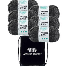 Lion Brand Wool Ease Dik en snel houtskool 640-149 (6 strengen - zelfde kleurstofpartij) #6 S volumineus acrylwolgaren voor haken en breien met proje