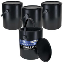 Master Elite 1 Gallonen-Farbeimer aus Kunststoff, 4er-Pack luftdichter Deckel mit Dreifachverschluss, 128 fl. oz. Vorratsdose mit Vollkunststof