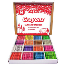 CRA-Z-ART Crayon Class Class Pack 800CT 16 Rzne kolory z powrotem do szkolnej listy zaopatrzenia Niezbedny pakiet zbiorczy dla szkolnych pokoi i