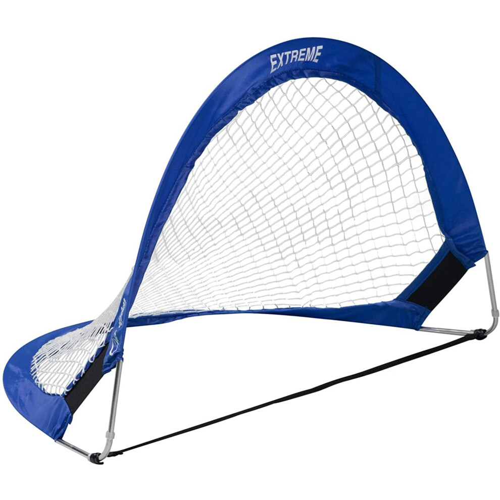 Champion Sports Extreme Pop-Up Soccer Goal with Carrying Bag  Portable Training Soccer Net with Anchoring Pegs  1 Pair of Half Moon Mini Soccer Goals