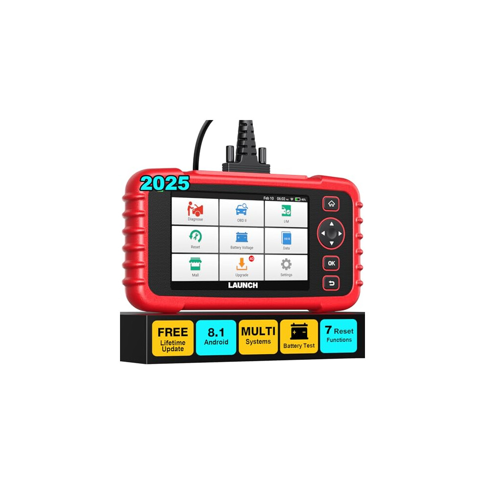 LAUNCH CRP123X V2.0 OBD2 Scanner 2025 Version, ABS SRS Engine Transmission Car DiagnosticTool, 7 Service Functions, Battery Test, Lifetime Free Updat