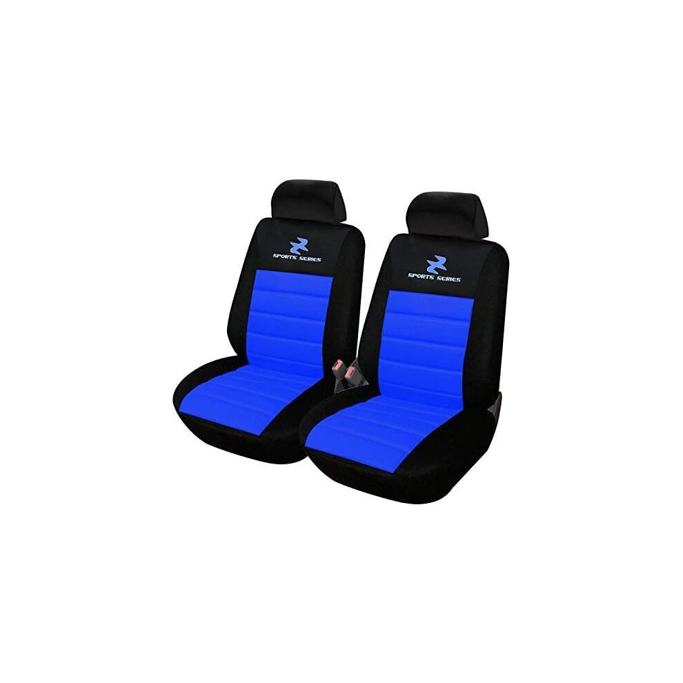 Woltu Car Van Seat Covers Front Pair Universal For Cars Vans Car Seat Protector Blue/Black 9161141835027