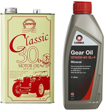 Comma CLA305L 5L Classic Motor Oil 30 & GO41L EP80W-90 1L GL4 Gear Oil