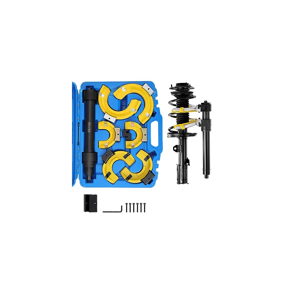 VEVOR Strut Spring Compressor Set, Macpherson Strut Spring Compressor Kit, Interchangeable Fork Strut Coil Extractor Remover Tool, with Yellow Protec