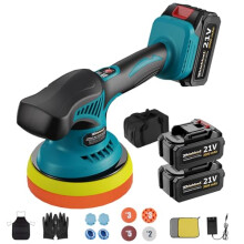 ZhiehiusL Cordless Car Buffer Polisher, Car Buffers and Polishers Kit with 2X21V 3.0Ah Batteries, 8 Variable Speeds to 6000 RPM, 6IN Cordless Polishe