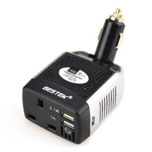 BESTEK 75W Car Charger Power Inverter DC 12V to AC 230V 240V Voltage Converter Transformer with UK Outlet Socket and Dual USB Ports Auto Adapter Plug