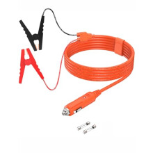 Tonton 12V Automobile Battery Charging Cable 2M (6.6ft), Cigarette Lighter Plug to Alligator Clamps for Solar Generators Power Stations, Charges 12V