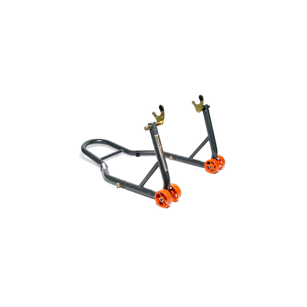 Motorcycle Paddock Stand Rear Wheel With V-Adapters Heavy Duty Grey/Orange 7414903107668