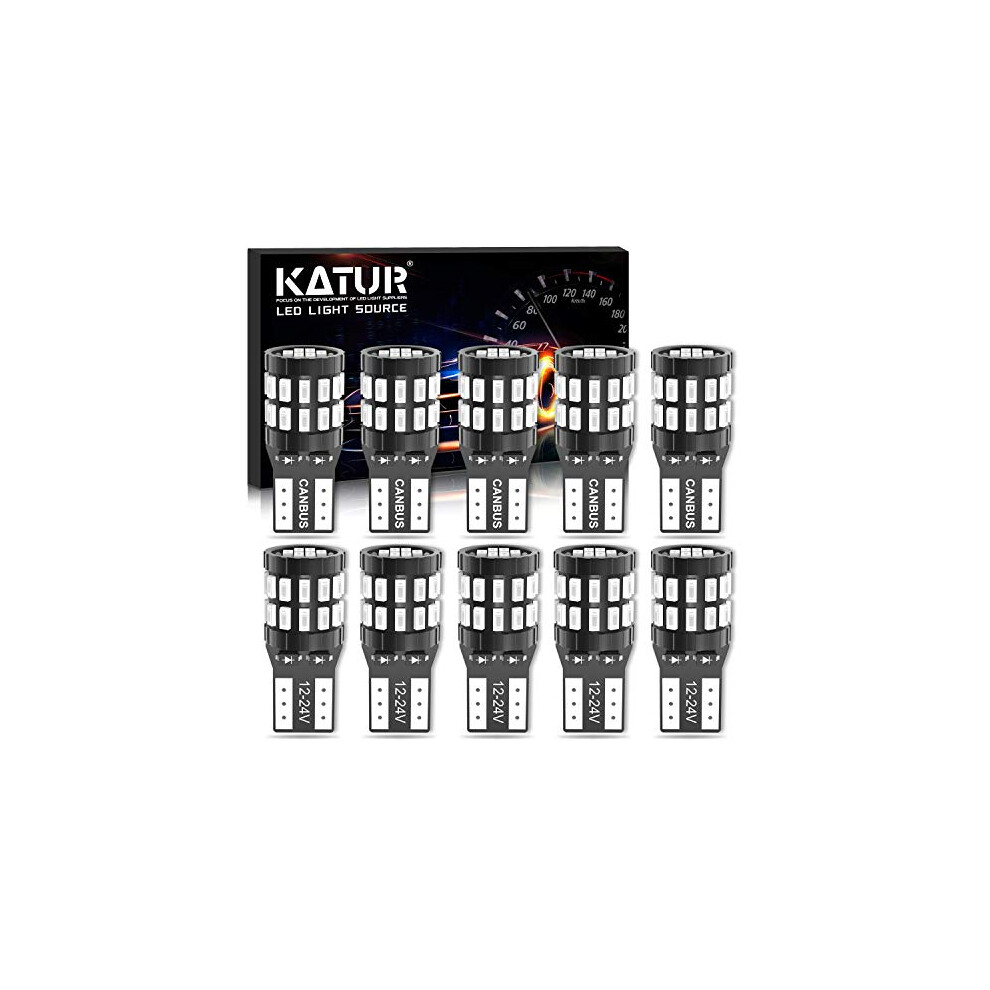 KATUR 194 T10 W5W 168 LED Light Bulb Super Bright Brilliant Red 30-SMD 3014 Chips 12-24V CANBUS Error Free LED Bulbs Replacement for Car Dome Map Doo