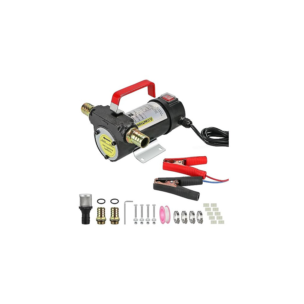 Anesty Oil Diesel Transfer Pump, Dc 12V Electric Fuel Transfer Pump, Portable Oil Extractor Pump For Tractor Caravan Truck With Spare Fan Blades, Sealing Ru