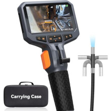 Teslong Articulating Endoscope Inspection Camera, 4.5'' IPS Two-Way Inspection Camera with Articulated Probe, Flexible Borescope with Light for Wall/