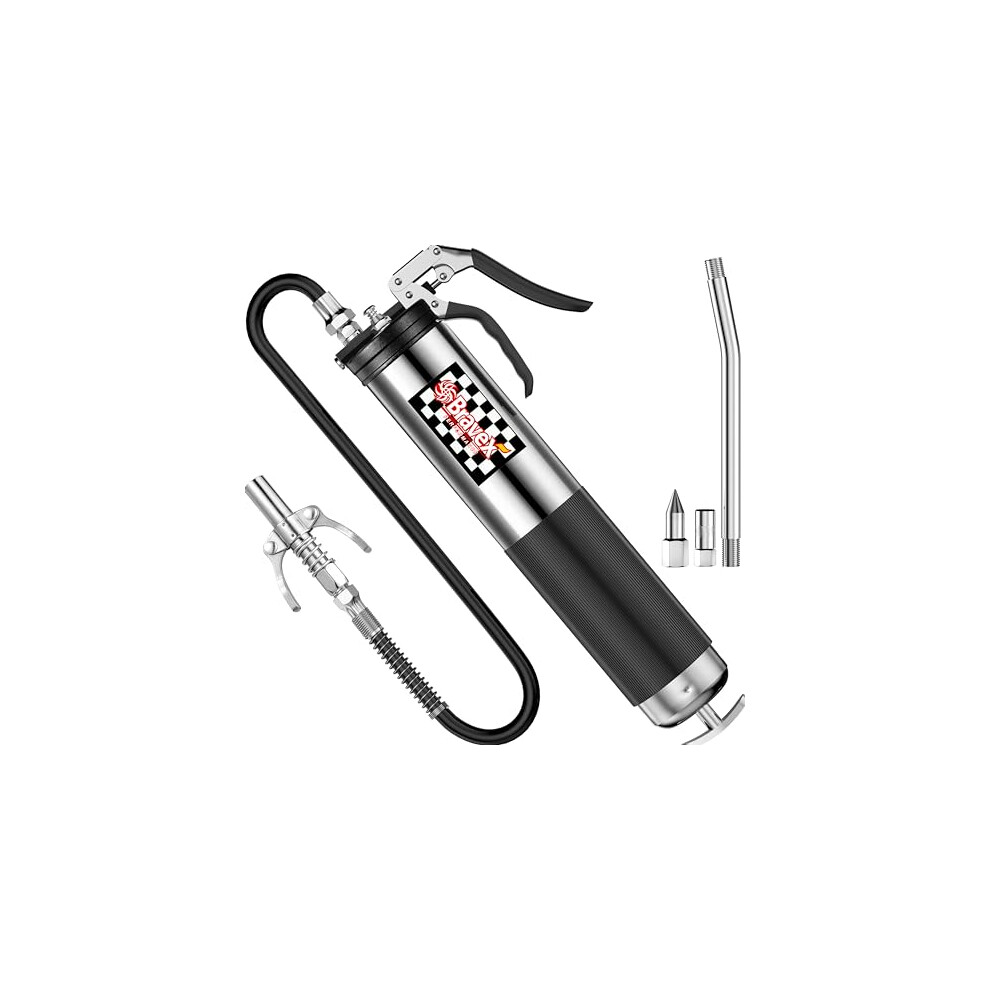 Bravex Pistol Grip Grease Gun Heavy Duty Professional 6000 Psi W/Quick Release Coupler - 18 Inch Flex Hose 4317734060405