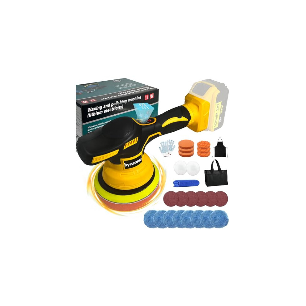 Cordless Car Buffer Polisher for Dewalt 20V Battery, 8 Variable Speed Car Polisher,6 Inch Portable Orbital Buffer Polisher Kit for Car Detailing/Waxi