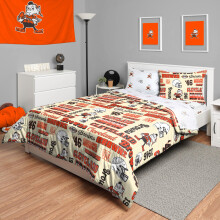 FOCO Cleveland Browns NFL Retro Bed in a Bag Comforter Bedding 5 Piece Twin Set