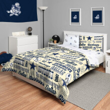 FOCO Dallas Cowboys NFL Retro Bed in a Bag Comforter Bedding 5 Piece Twin Set