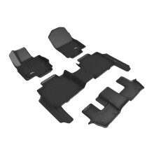 Dywaniki na kazda pogode 3D MAXpider do Mercedes-Benz GLS-Class 2020-2022 Dopasowane wykladziny podlogowe samochodu Seria Kagu (1. 2. i 3. rzad czarn