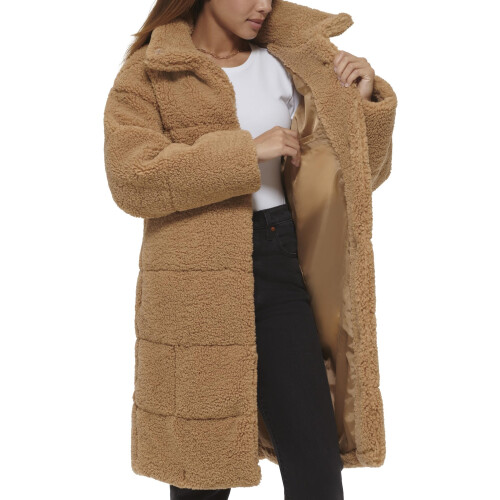 Levi's Levi's Dames Lange Patchwork Gequilted Teddy Jas, Kastanjebruin, X-Large 2