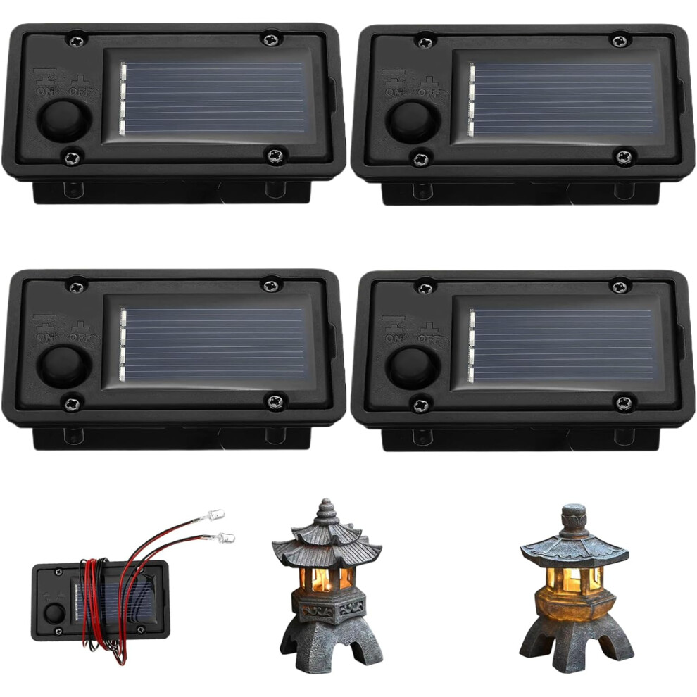 4Pcs 1.6X2.8 Waterproof Solar Light Tops With Led Warm Lighting Diy Replacement Solar Panels For Garden Lights 749691434526