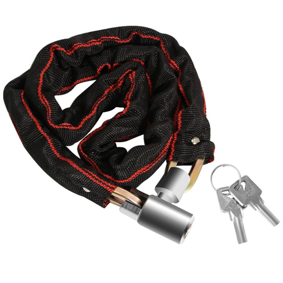 (as the picture, 125) Bicycles Chain Lock for Motorcycle Electric Bike Bicycles Chain Lock Heavy Duty Anti Theft Bike Chain Lock with 2 Key