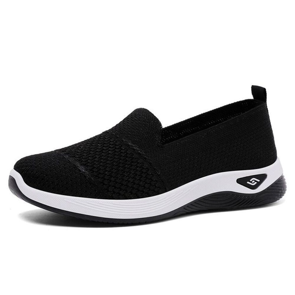 (black, 36) Women's Comfort Walking Shoes Breathable Mesh Slip-On Casual Flats Soft Sole Loafers for Daily Wear