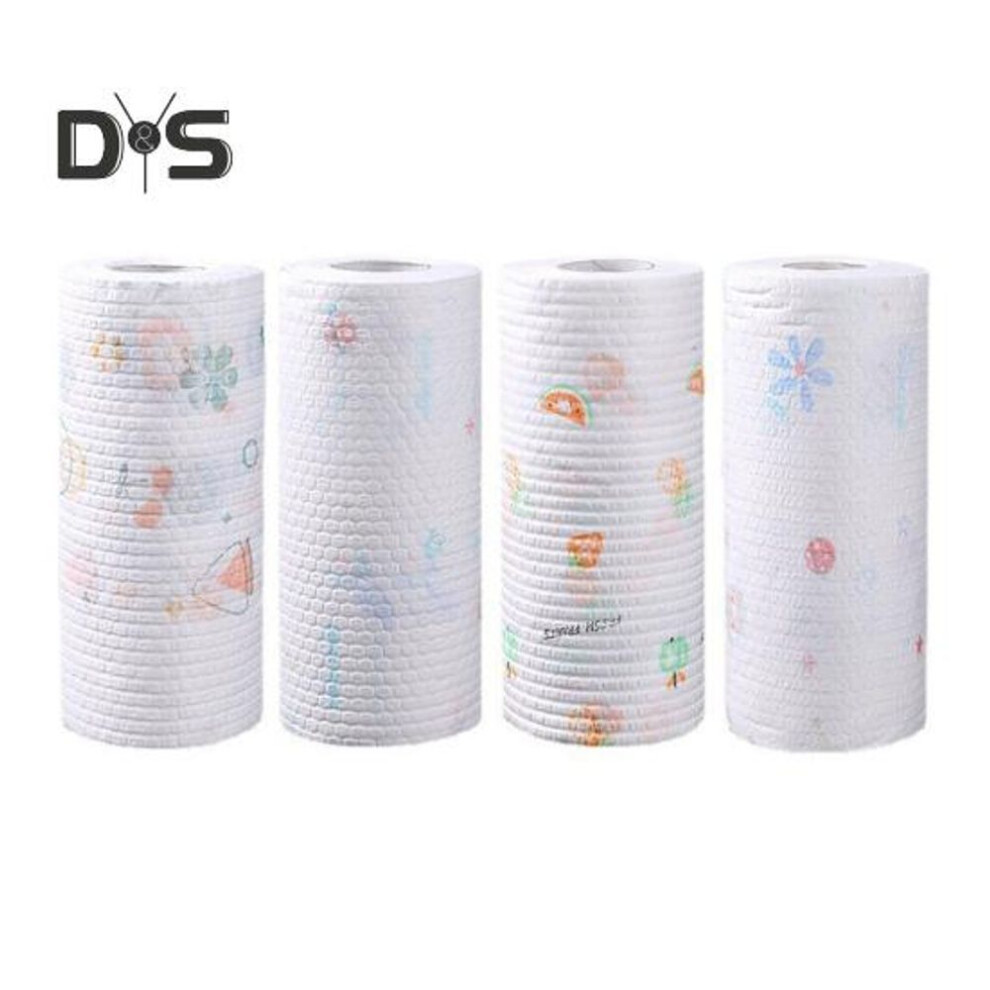 (multicolor, A) 130 Sheets/Roll Kitchen Paper Towels Reusable Cleaning Wipe Household Kitchen Towels Disposable Cleaning Cloth