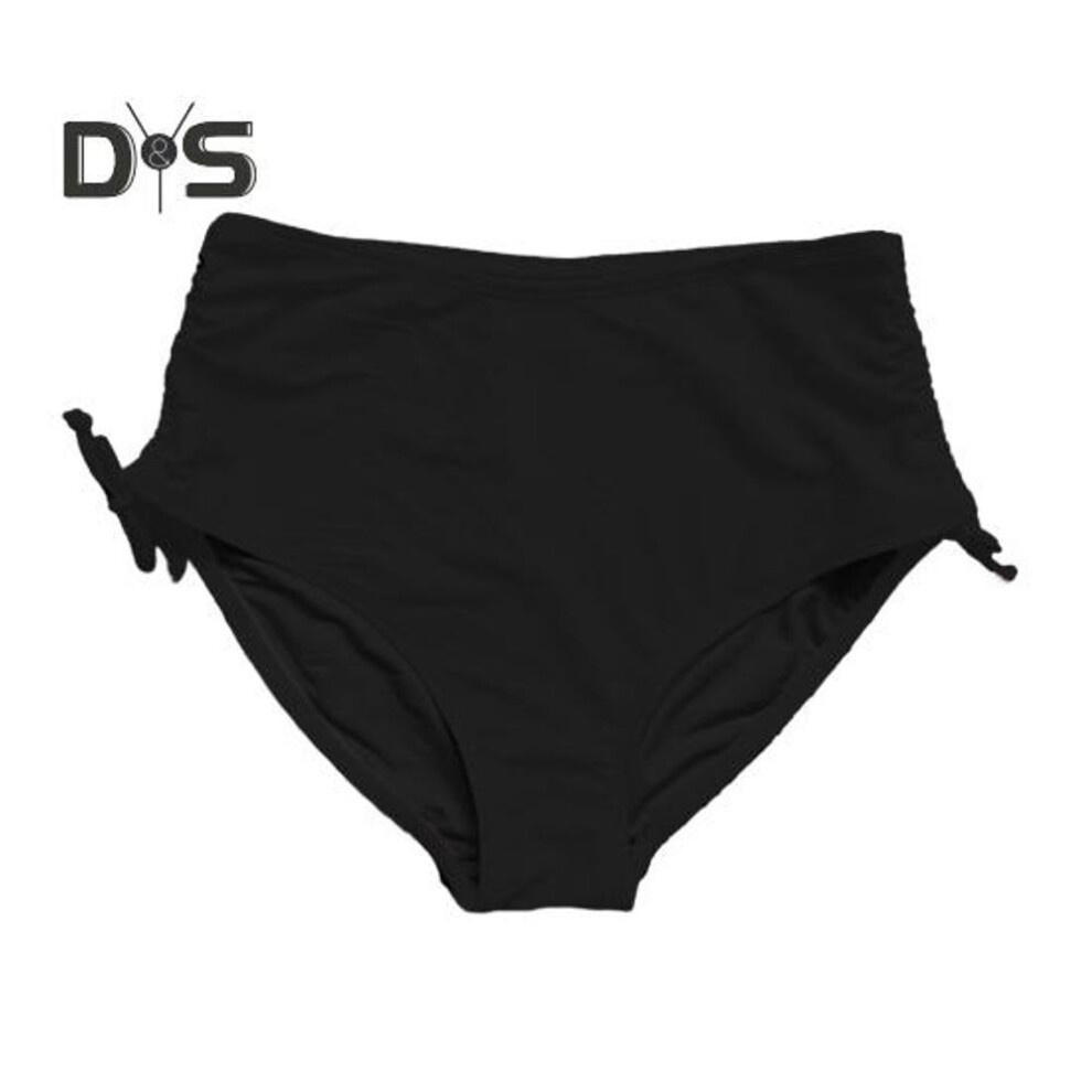 (M, black) Women Swim Shorts V Cut Drawstring Bikini Swimsuit Bottom Adjustable Ruched Side Boyshorts Bathing Suit Board Shorts