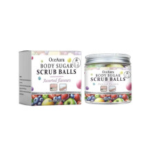 OceAura exfoliating scrub ball gently cleanses and cares for silky smooth skin, leaving it soft and moisturized