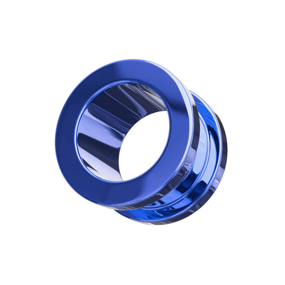 (1.2mm, Pair) 316L Surgical Steel Basic Dark Blue External Threaded Tunnel-image-OPC-PHDCYH6-NEW