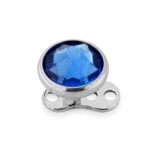 (Red) Rhinestone Jewelled Dermal Anchor 1