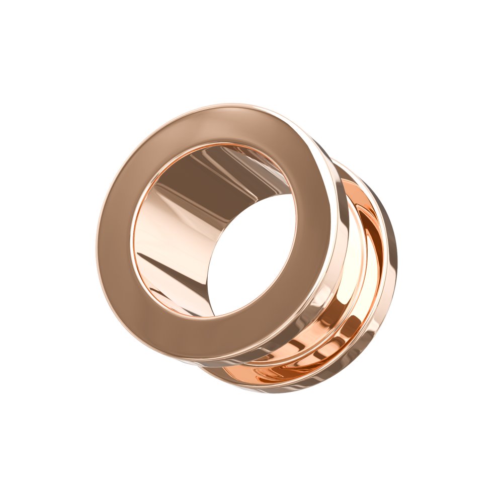 (16mm, Pair) Rose Gold Plated External Screw Fit Ear Flesh Tunnel-image-OPC-PHDCZC6-NEW