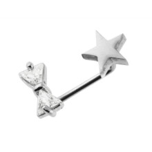 Crystal Tie Bow with Star Surface Dermal Anchor