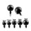 (3mm) Black Ball Dermal Anchor Tops 3