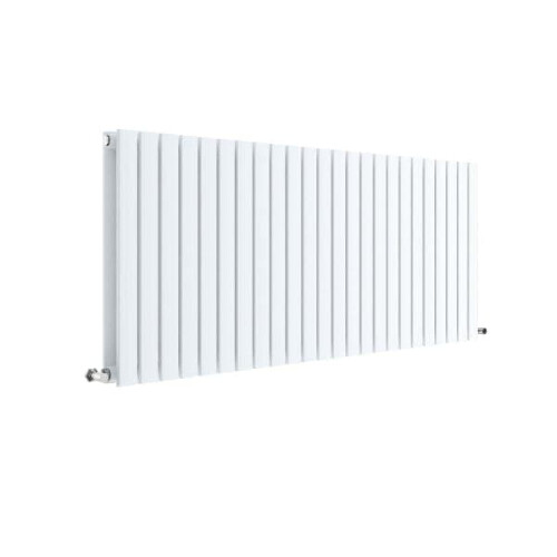 (Satin White) Nuie Sloane Horizontal Double Panel Designer Radiator, UK Radiators