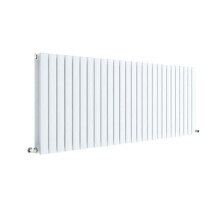 (Satin White) Nuie Sloane Horizontal Double Panel Designer Radiator, UK Radiators