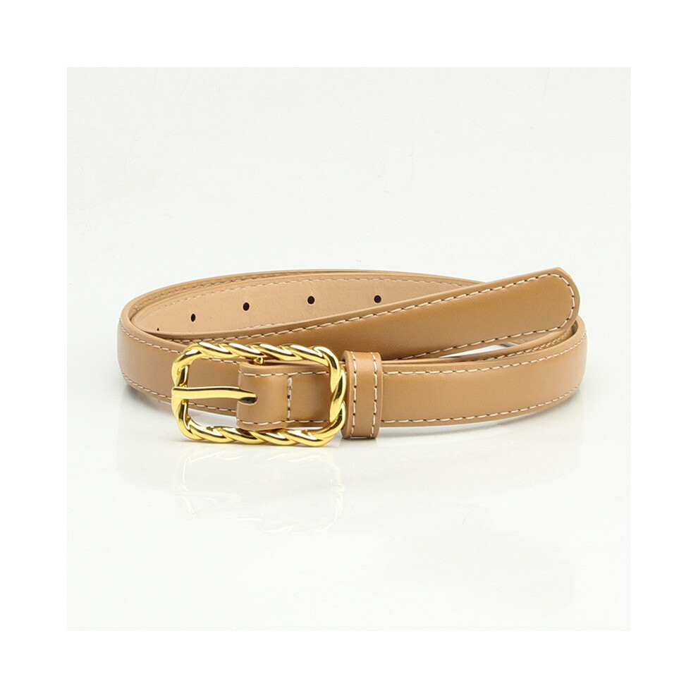 (Khaki)Ceinture en cuir PU pour femme boucle alliage veste décorative costume pantalon taille ceinture