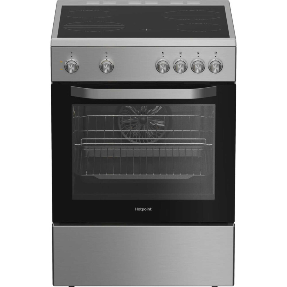 Hotpoint H6V5KMX/UK 60cm Electric Single Cooker with Multiflow - Stainless Steel