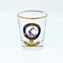 (Wallace) Single Colourful Scottish Clan Crest Shot Tot Dram Glass