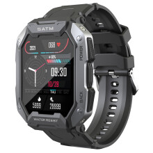 (Nero) C20 Orologio intelligente militare per adulti Carbon Black Ultra Army Outdoor IP68 5ATM Impermeabile Frequenza