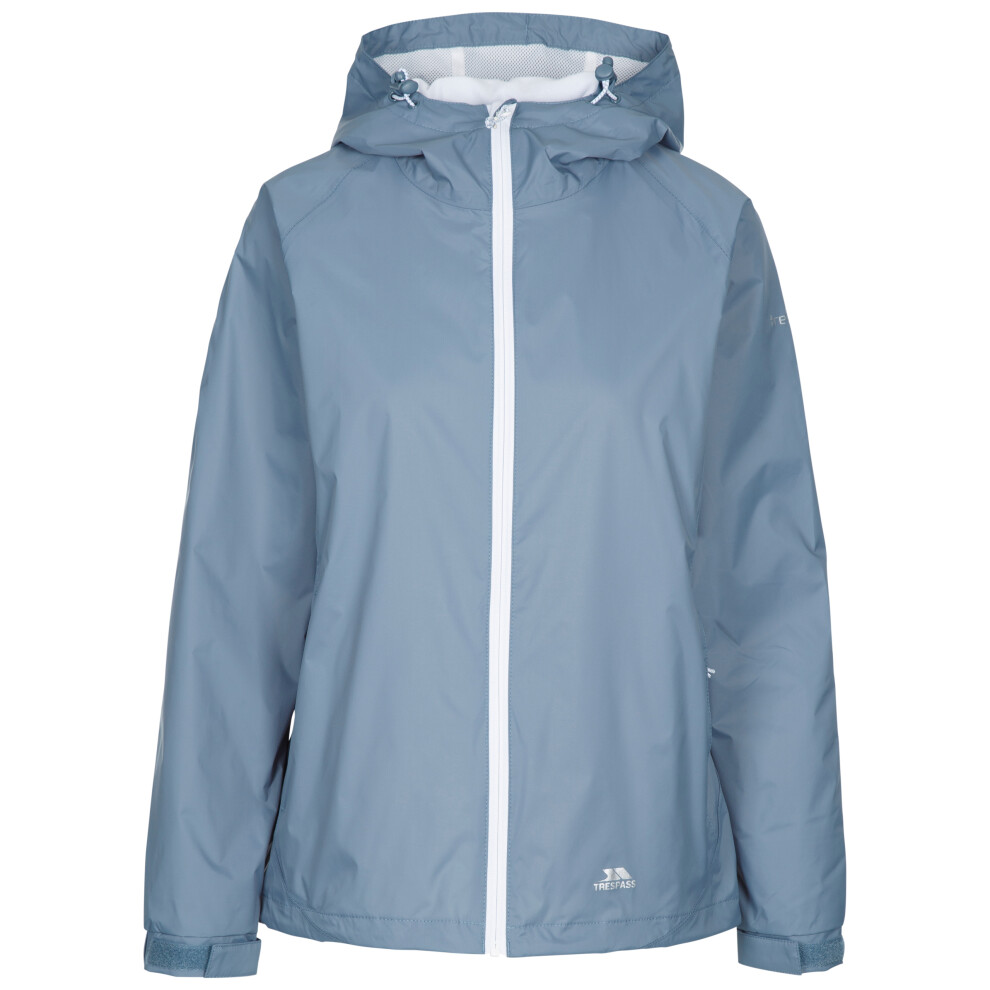 (10, Pewter) Trespass Womens Waterproof Rain Jacket Tayah II