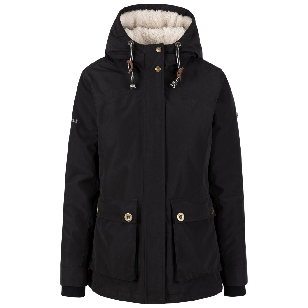 (14, Black) Trespass Womens Waterproof Hooded Jacket Token