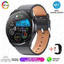 (Watch GT3 Pro in pelle nera) 2025 Nuovo GT3 Pro Smart Watch NFC per adulti Schermo HD 390*390 Frequenza cardiaca