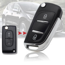 Guscio chiave auto, cover telecomando, sostituzione per Peugeot 207 308 308 3008 508 2 pulsanti HU83 lama CE0523