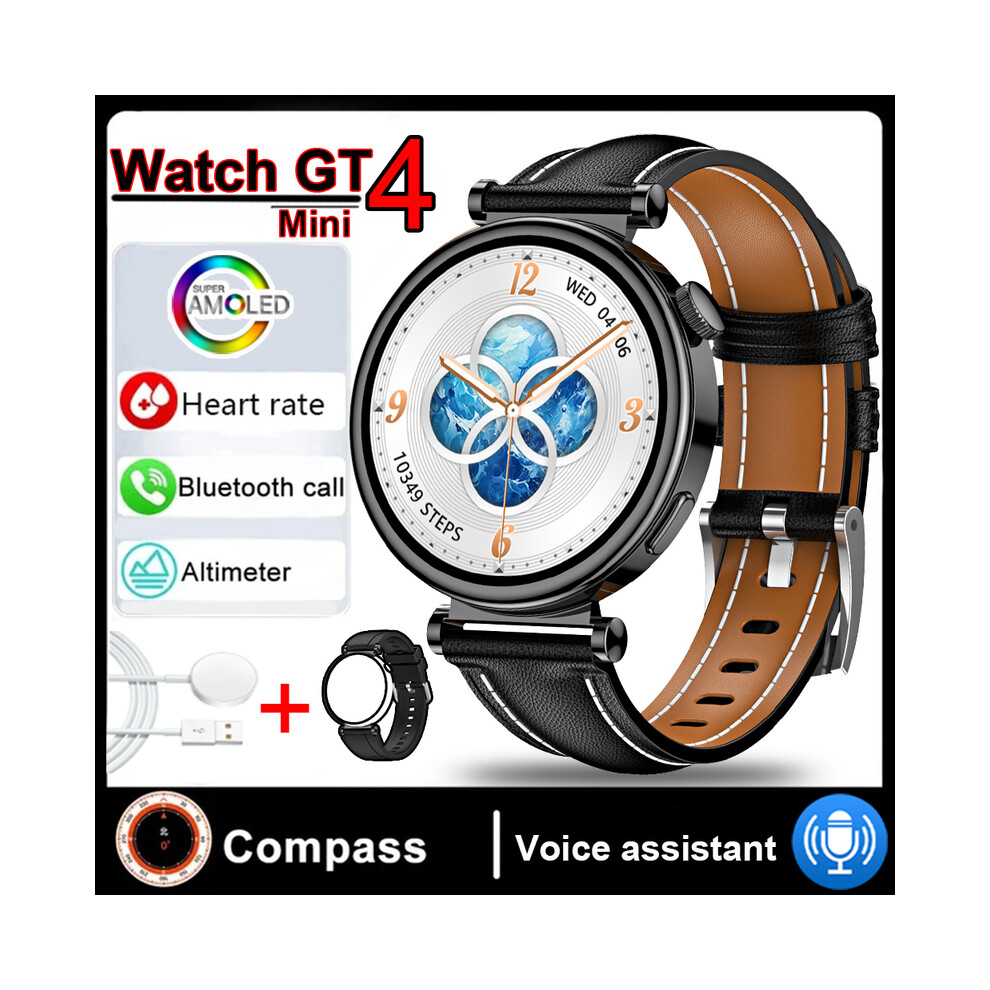 (Watch GT4 - Cintura Nera) 2025 Nuovo Watch GT4 Mini Smart Watch Per Adulti Da 1,3 Pollici Con Bussola Nfc E Chiamata