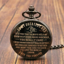 (CF1314) Nuovo design "To My Love" Orologio da tasca al quarzo con collana e catena, orologio da taschino per