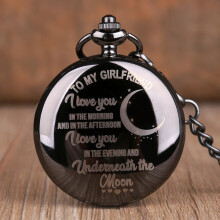 (TD2207) Nuovo design "To My Love" Orologio da tasca al quarzo con collana e catena, orologio da taschino per