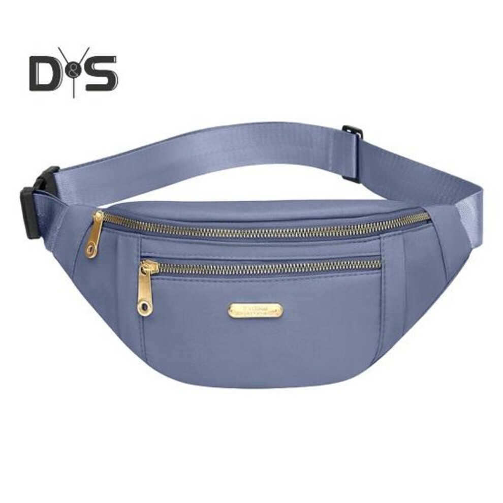 (blue) Unisex Waist Bag Adjustable Elastic Strap Zipper Closure Large Capacity Lightweight Outdoor Sports Fanny Pack Stall Owner Purse Outdoor Chest Bag