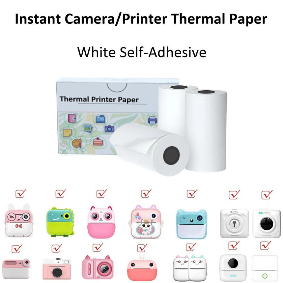 (cadet) Instant Print Thermal Paper for Kids Camera - Wood Pulp Rolling Paper, Mini Printer Accessories for Children's Photography