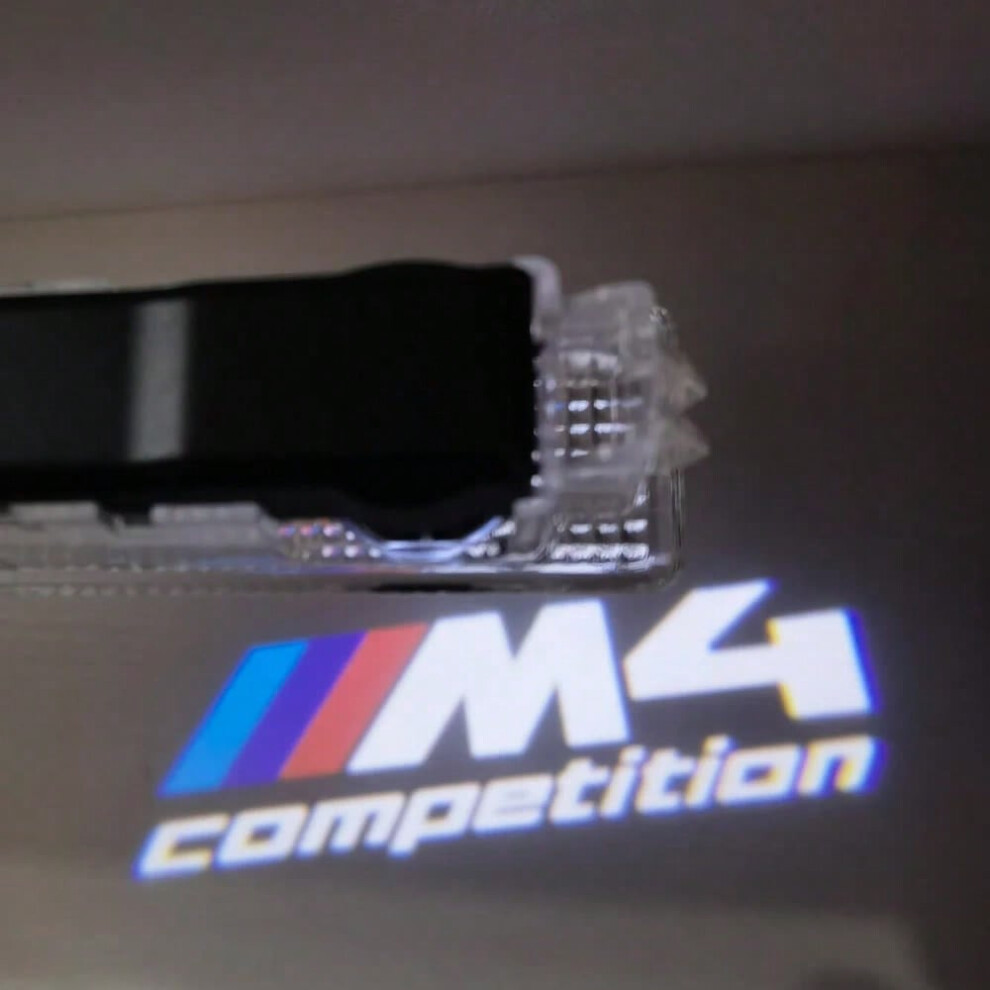 (M4 Competition) M4 Logo 2Pcs M4 Competition Ghost Shadow M4 Competition Courtesy Door For F82 F83 E92 E82 G82 F80 F36 F87 E90 Light 7603230549443